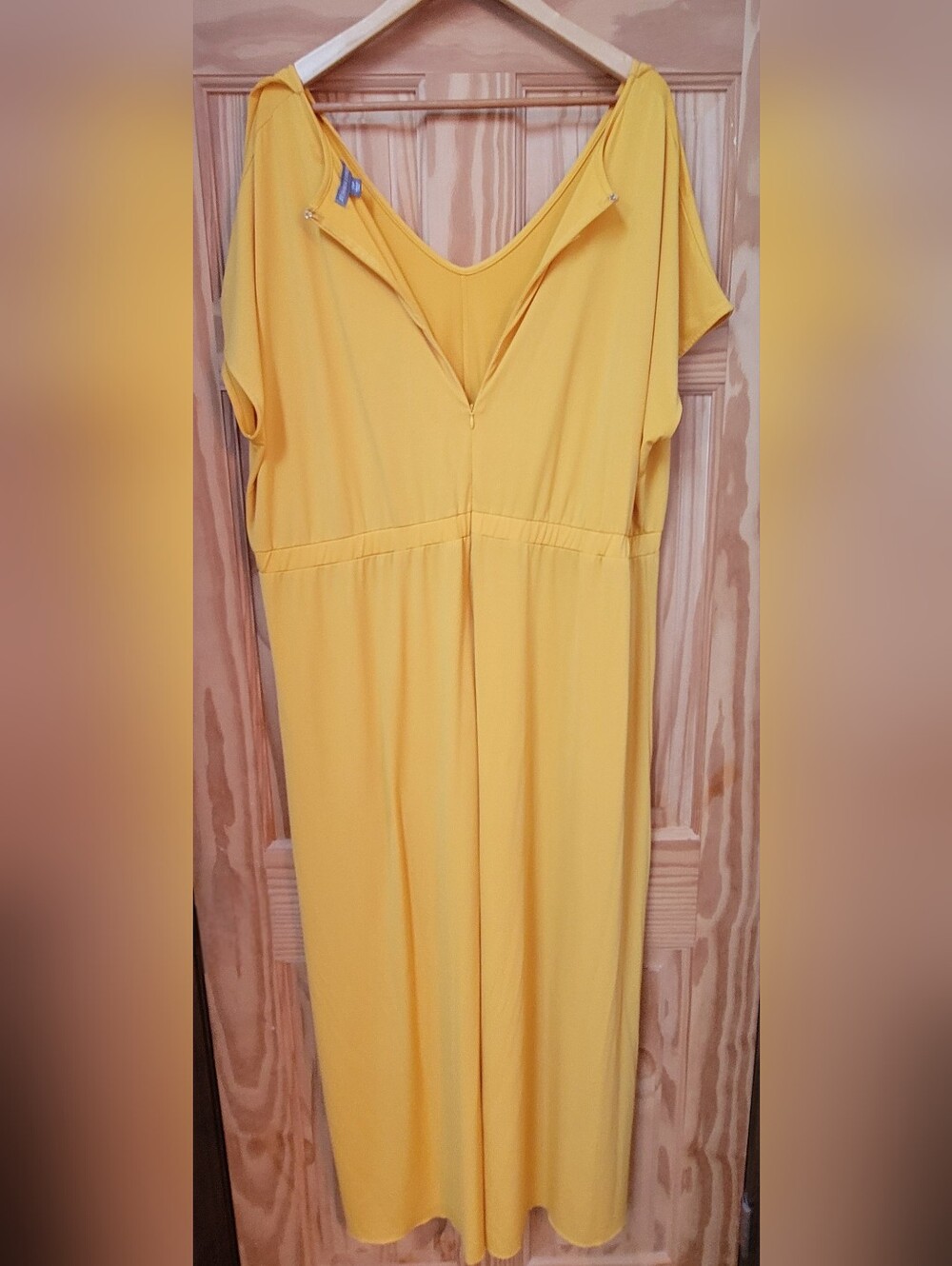 Jessica London Yellow Flutter-Sleeve Maxi Dress - Size 24W - Picture 2 of 3